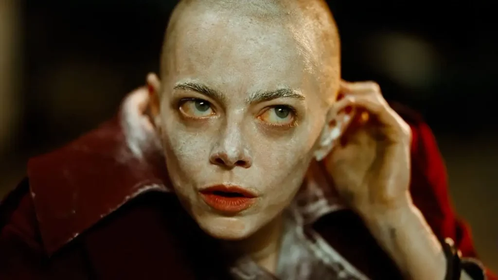 emma stone bald in bugonia review